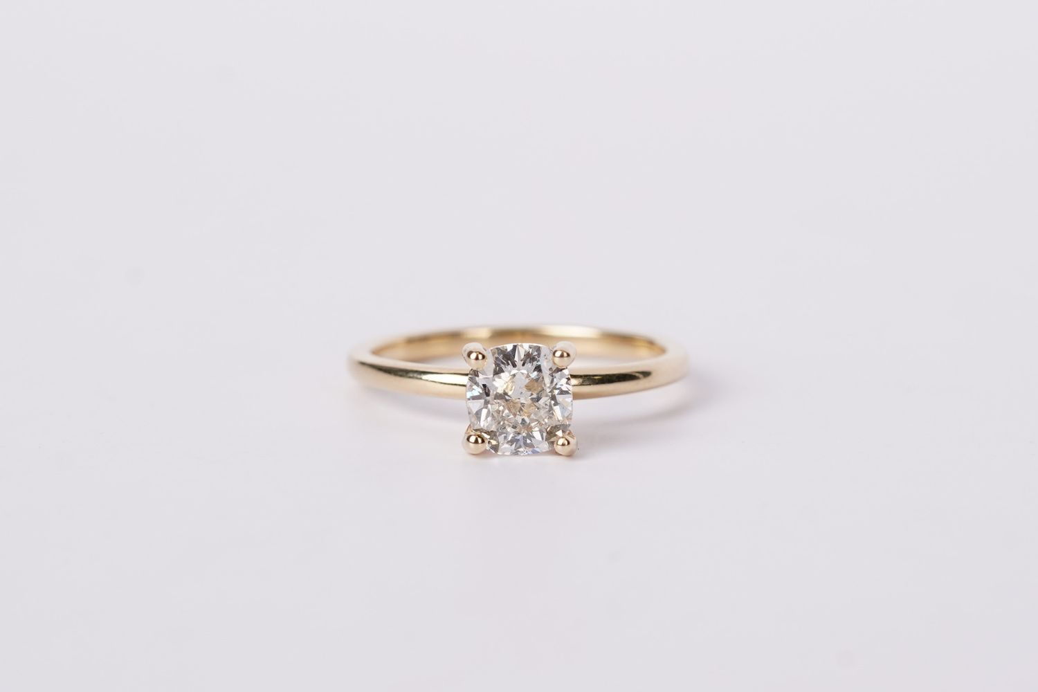 NDTT- 14KY 2.65g 1.28ct H/SI2 Cushion Diamond Solitaire Engagement Ring (size 7)