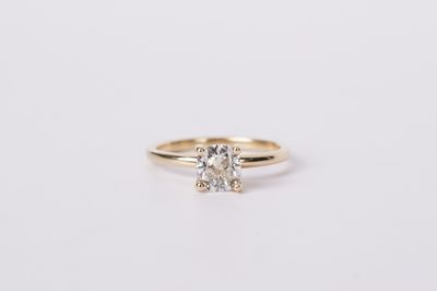 NDTT- 14KY 2.65g 1.28ct H/SI2 Cushion Diamond Solitaire Engagement Ring (size 7)