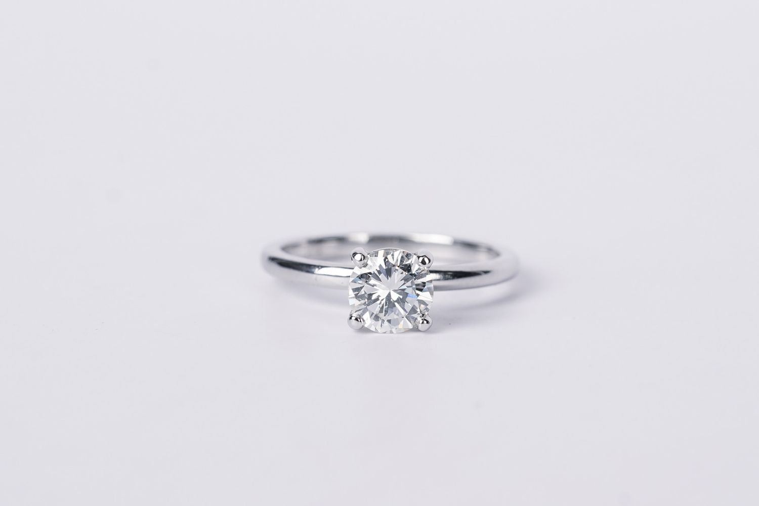 ADTT- 14KW 2.78g 1.04ct J/VS2 Round Diamond Solitaire Engagement Ring (size 6.75)