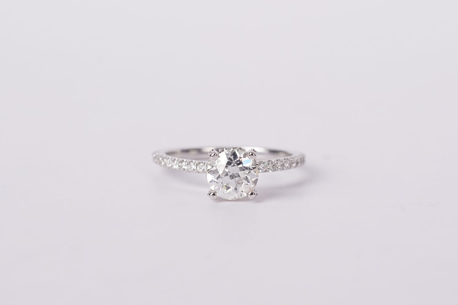 NRET- 14KW 2.15g 1.54ctw (1.20ctr) J/SI1 Old European Diamond Engagement Ring (size 7)