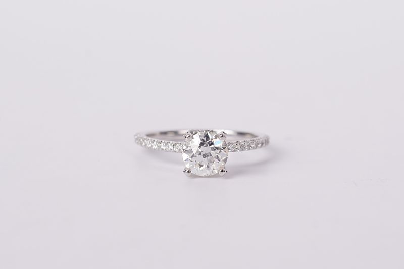 NRET- 14KW 2.15g 1.54ctw (1.20ctr) J/SI1 Old European Diamond Engagement Ring (size 7)