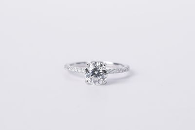 RDET- 14KW 2.09g 1.81ctw (1.45ctr) G/SI2 Celebration Cut Diamond Engagement Ring (size 7)
