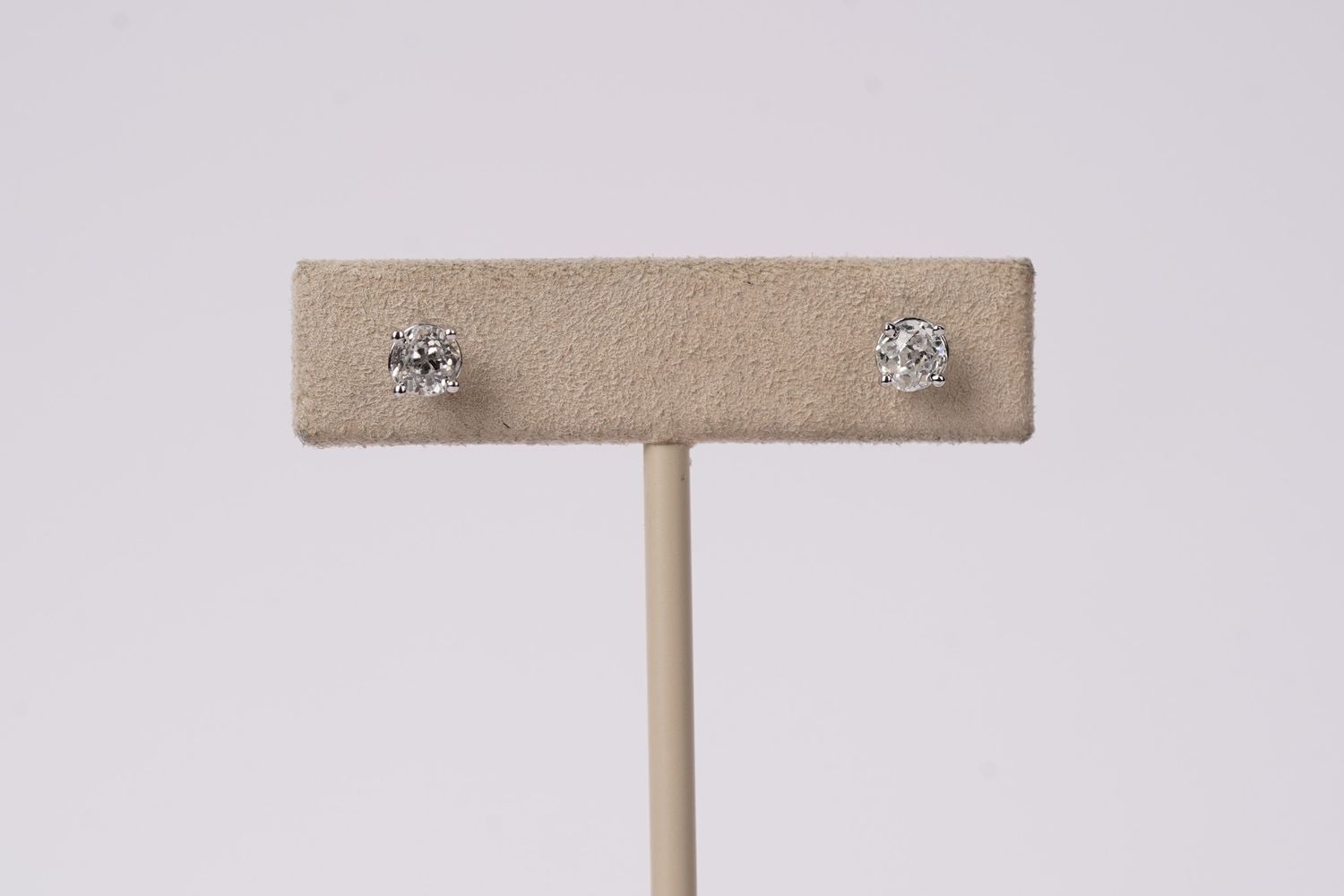 EETX- 14KW .88ctw I-J/VS2 European Cut Diamond Stud Earrings