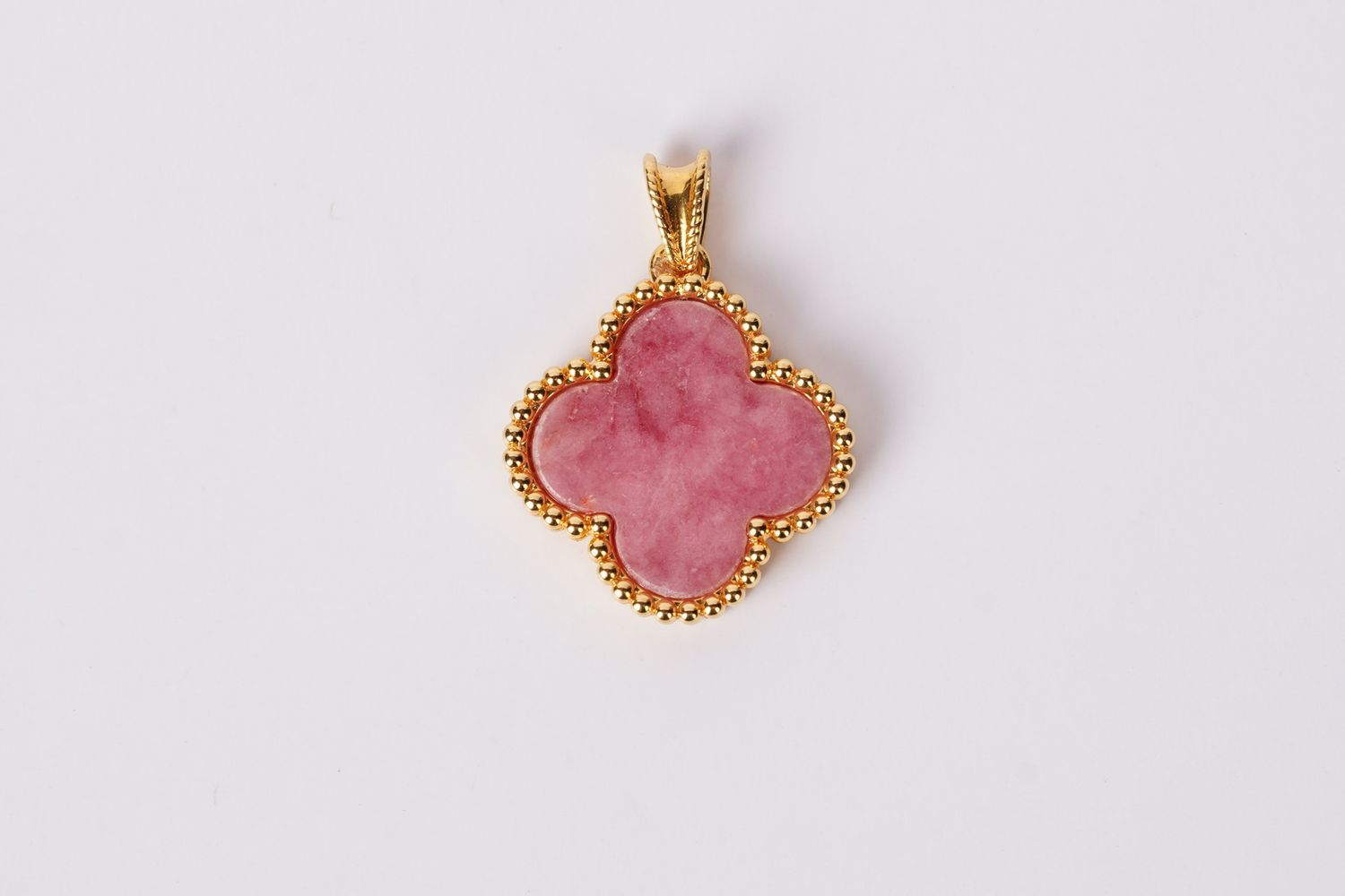 ETX- 18KY 1.10g Pink Opal Alhambra Pendant (Pendant Only)