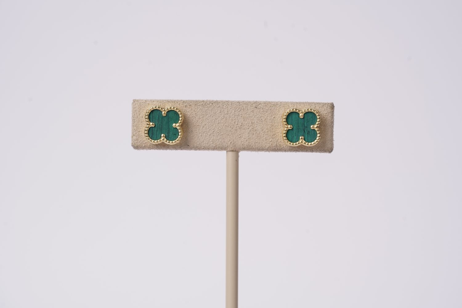 LLX- 14KY 1.64g Malachite Stud Earrings