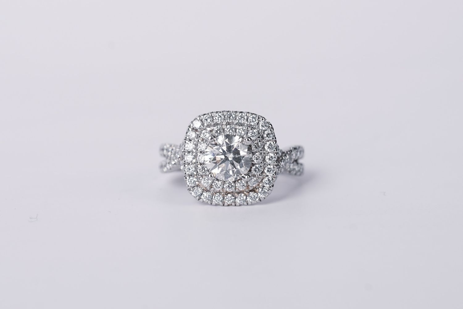 ADET- 14KW 6.14g 2.02ctw (1.02ctr) G/I1 Round Diamond Gabriel Engagement Ring (size 5.5)