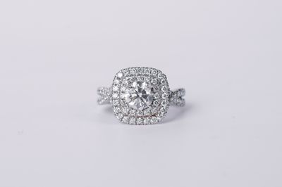 ADET- 14KW 6.14g 2.02ctw (1.02ctr) G/I1 Round Diamond Gabriel Engagement Ring (size 5.5)