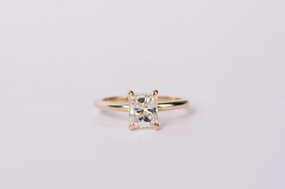 DBRAX- 14KY 2.79g 1.68ct I/SI2 Radiant Diamond Solitaire Engagement Ring (size 7)
