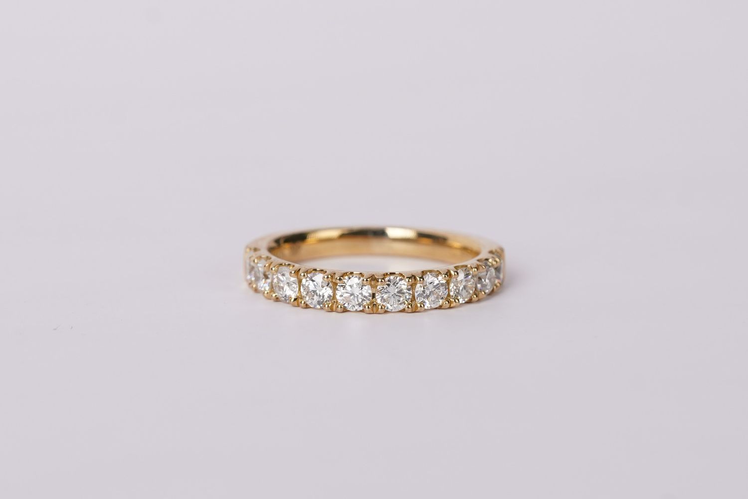 VTER- 14KY 3.29g 1.00ctw Round Diamond U-Prong Stackable Band (size 6.5)