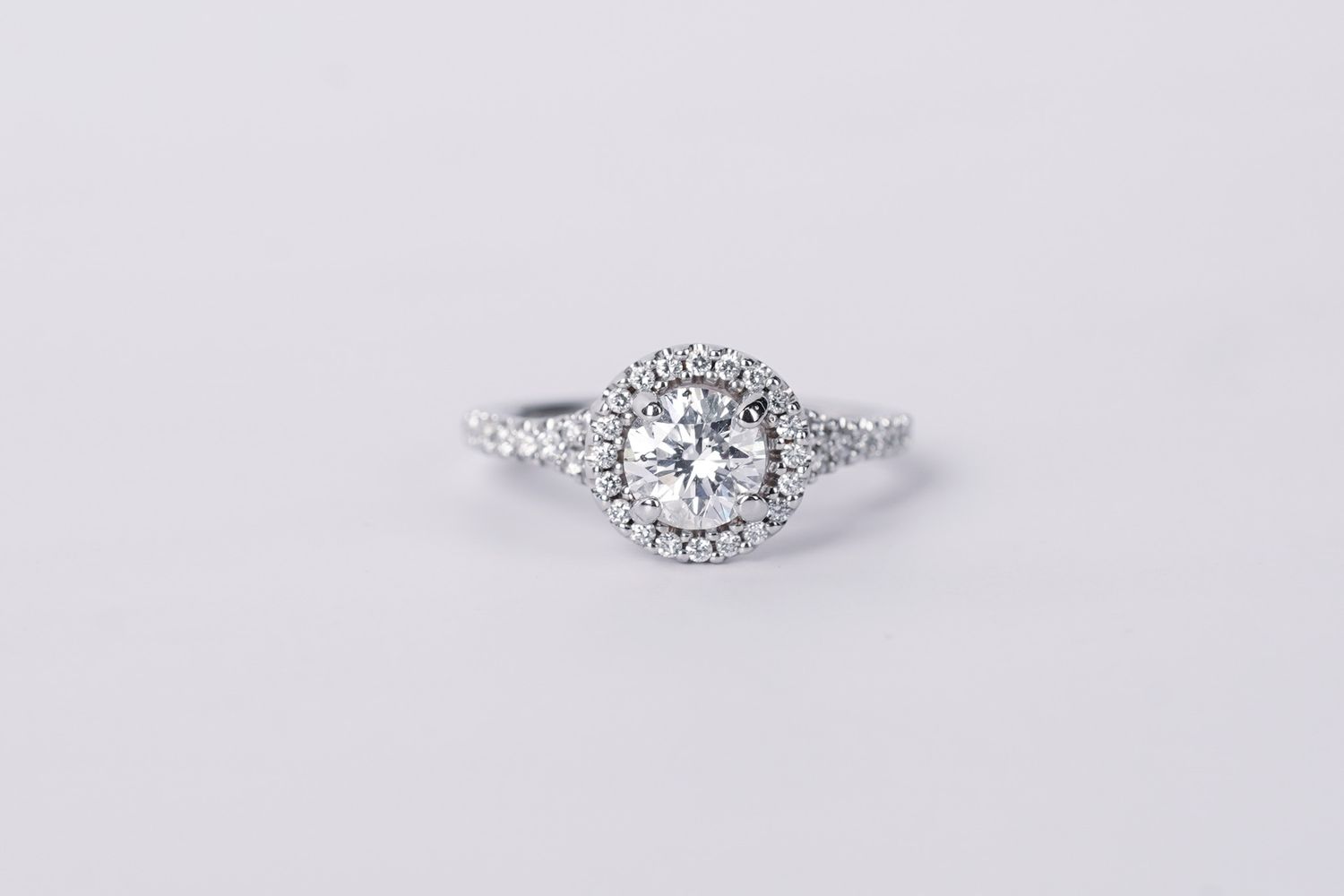 LTTX- 14KW 3.40g 1.20ctw (.86ctr) E/I1 EGL Diamond Halo Engagement Ring (size 5.25)