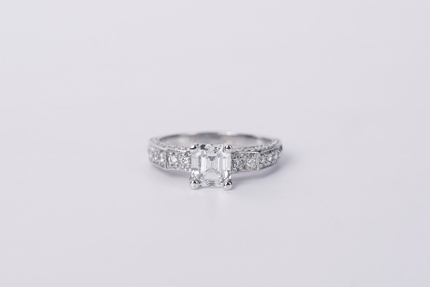 NETP-Plat 5.38g 1.76TW (1.31ctr) I/VS1 Asscher Cut Diamond Engagement Ring (size 6.25)