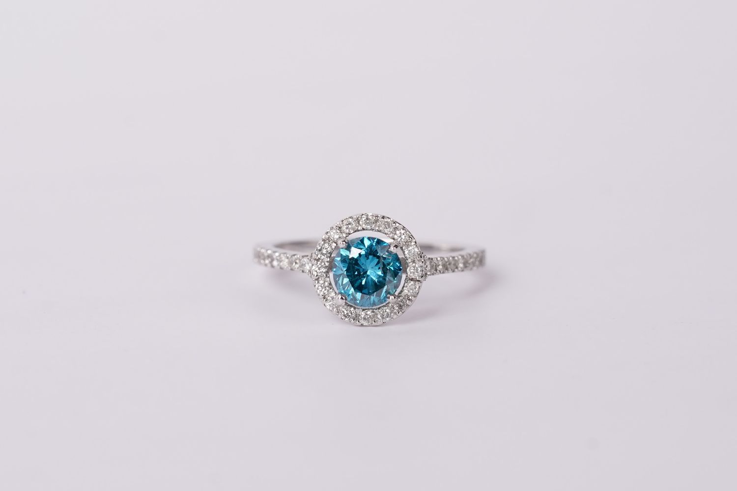 14KW 2.5g 1.56ctw (1.02ctr) FB/I1 Round Diamond Halo Engagement Ring (size 6)