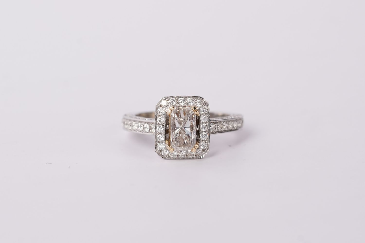 14KW 5.0g 1.84tw (1.02ctr) L/SI2 Diamond Halo Engagement Ring (size 6.75)