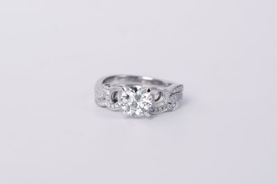 EATT- 14KW 6.32g 1.60ctw (1.39ctr) I/SI1 GIA Old European Cut Diamond Engagement Ring (size 6.5)