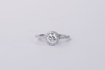 ABET- 14KW 3.24g 1.21ctw (1.01ctr) E/SI2 IGI Diamond Ritani Halo Engagement Ring (size 6.5)