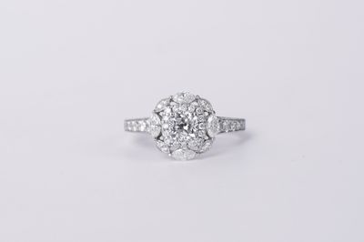 VBVT- 14KW 4.0g 1.73ctw (0.73ctr) G/SI2 Neil Lane Cushion Diamond Halo Engagement Ring (size 7)