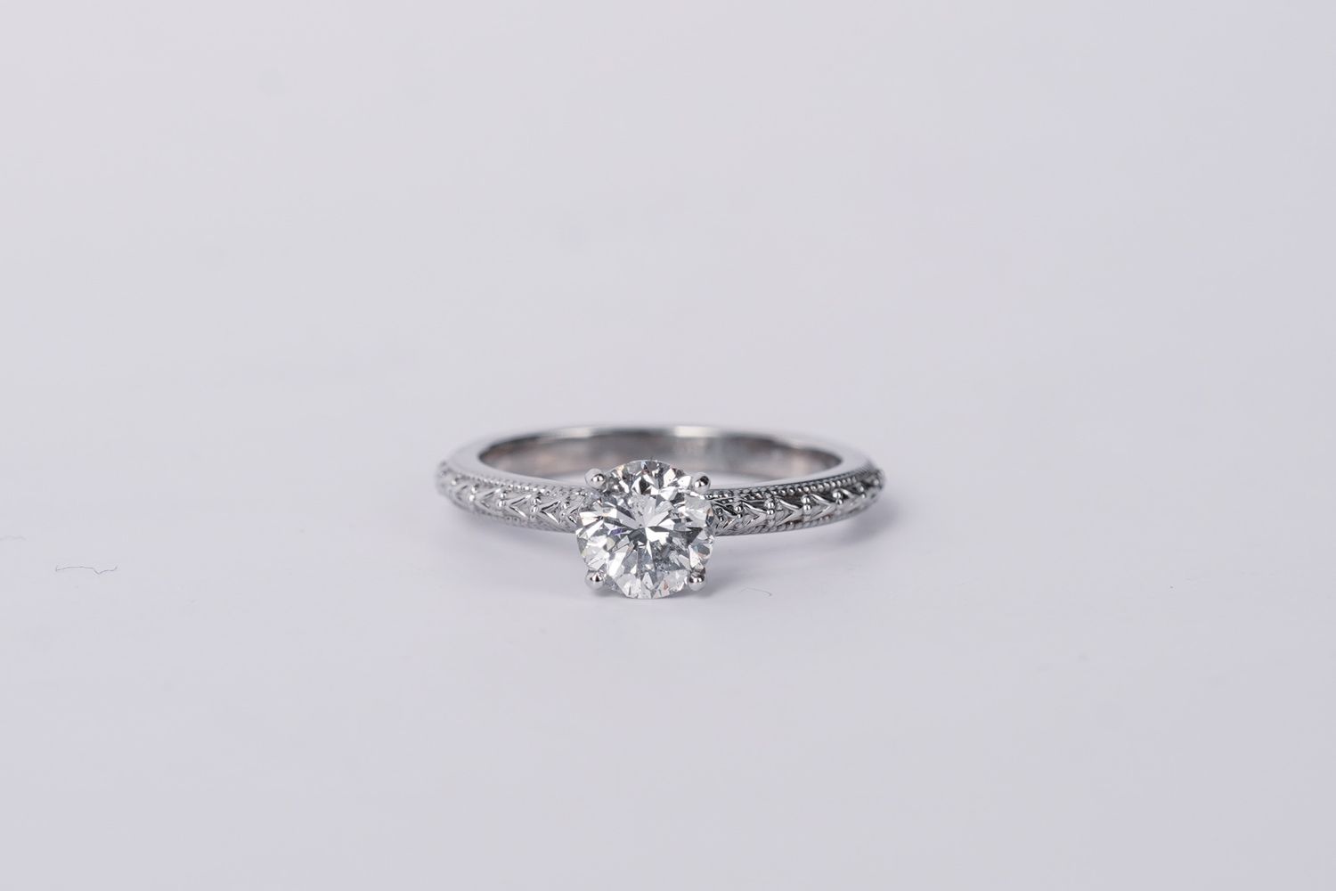VLTT- 14KW 3.21g 1.01ct G/I1 Old European Cut Diamond Ritani Solitaire Engagement Ring (size 7)