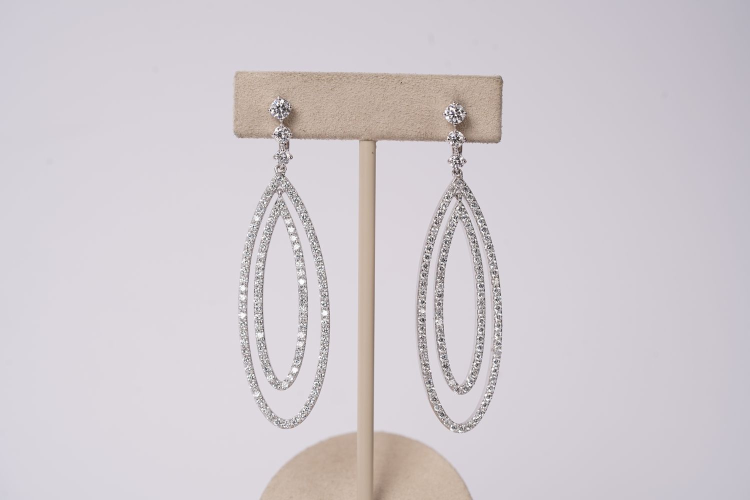 VRTT- 14KW 12.92g 3.70ctw Lab Grown Diamond Fashion Dangle Earrings