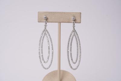 VRTT- 14KW 12.92g 3.70ctw Lab Grown Diamond Fashion Dangle Earrings