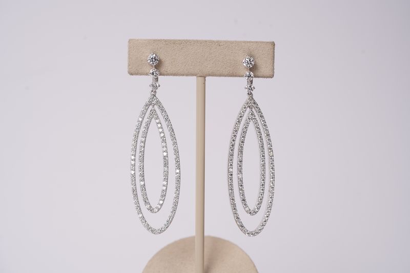 VRTT- 14KW 12.92g 3.70ctw Lab Grown Diamond Fashion Dangle Earrings