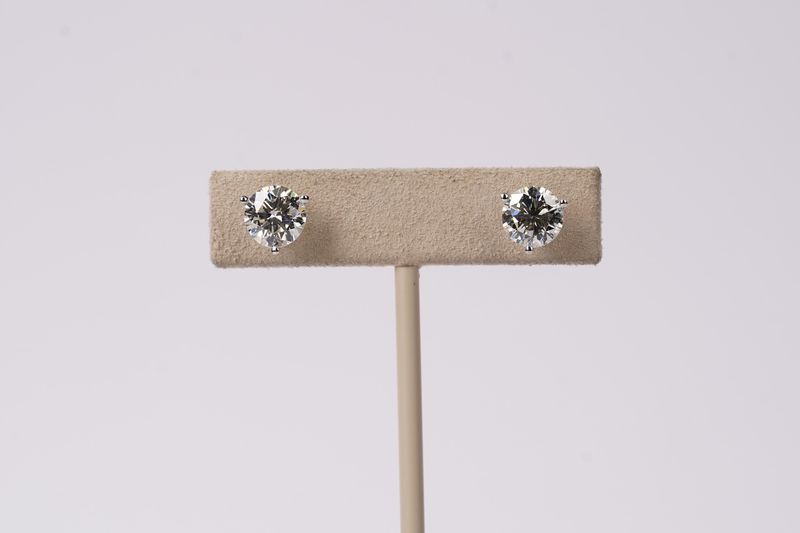 BRTTX- 14KW 2.16g 3.20ctw J-K/VS1-SI1 European Diamond Stud Earrings