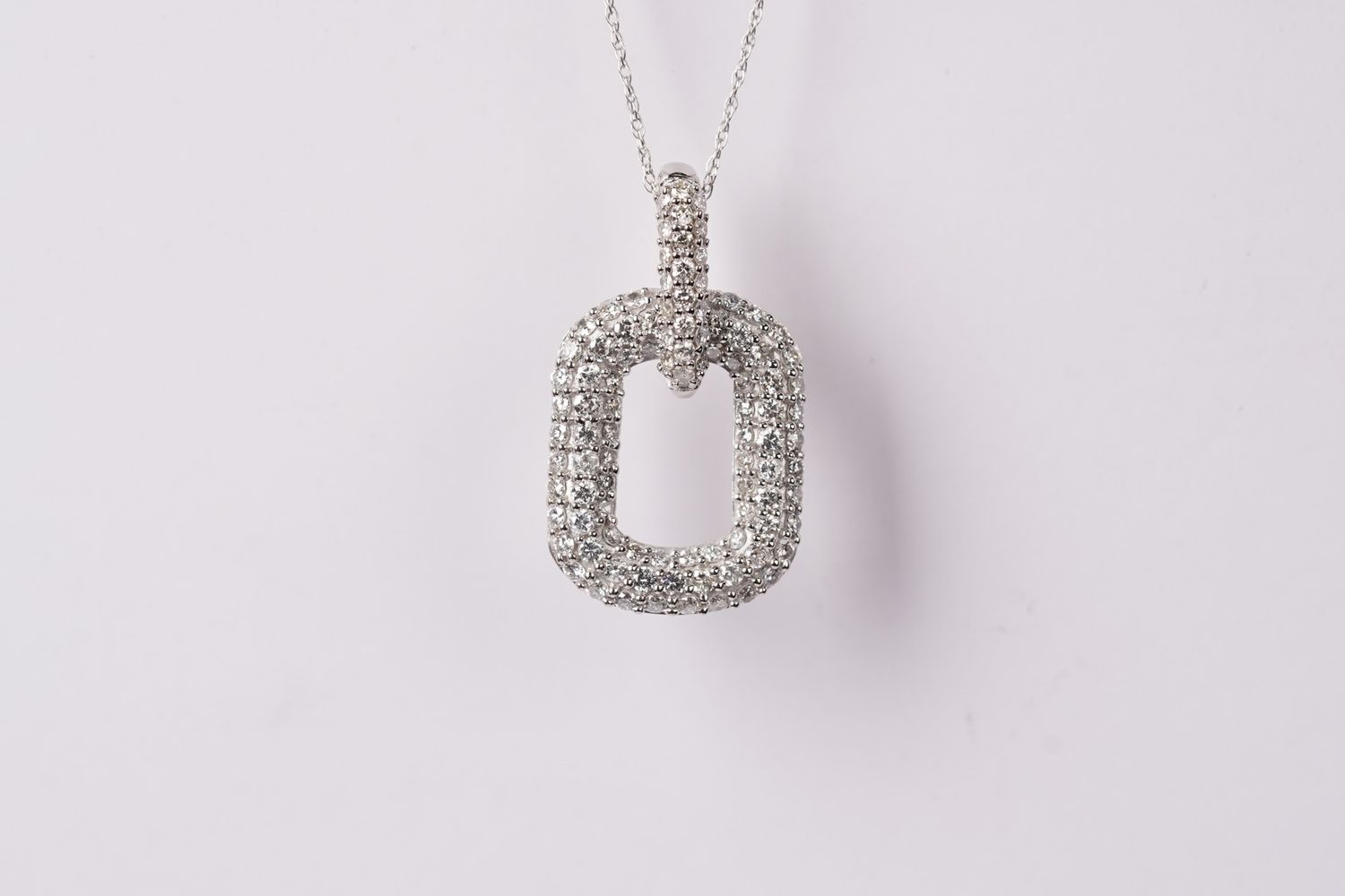 EBLC- 14KW 3.7g 1.00ctw Diamond Fashion Pave Necklace 18&quot;