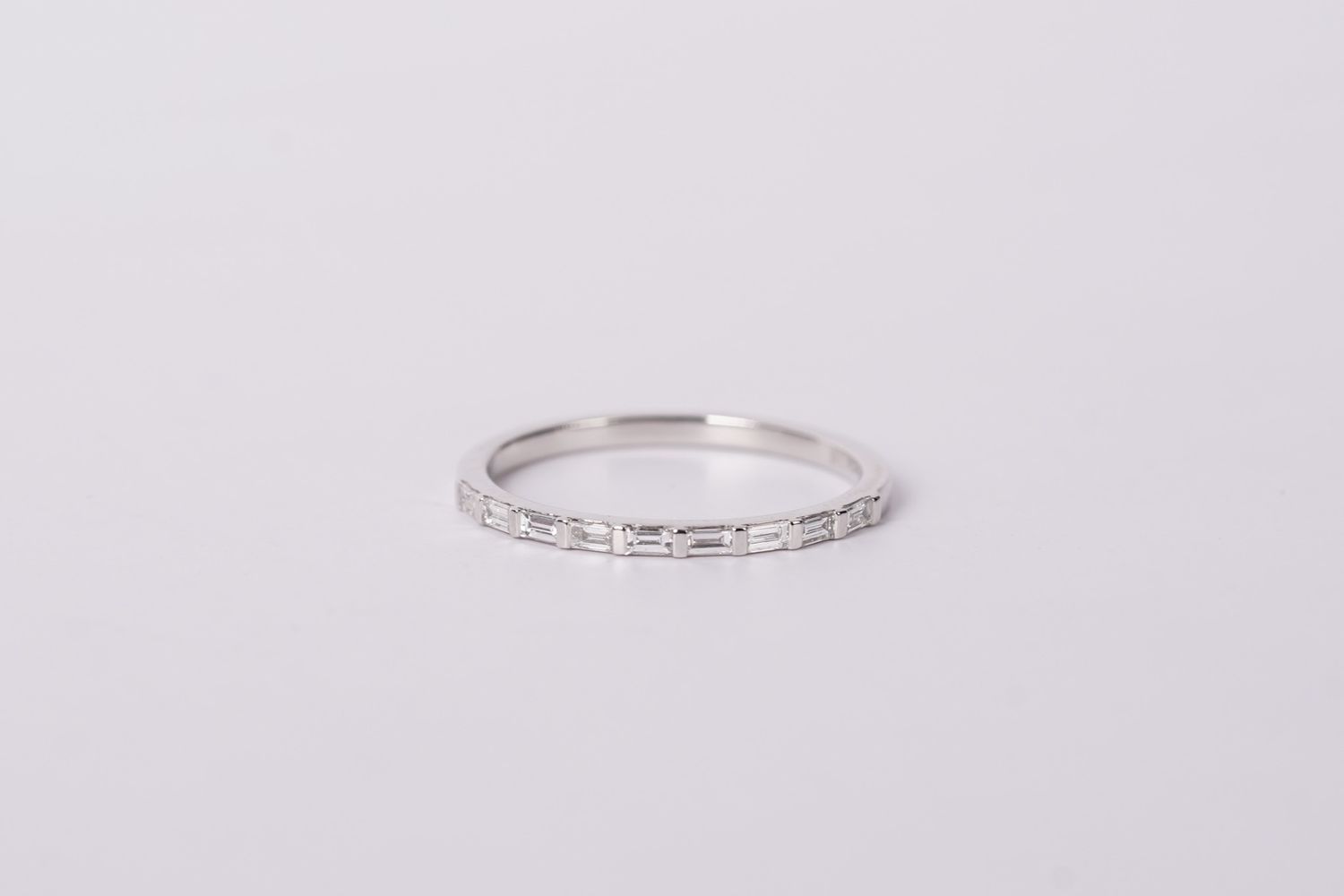 NLT- 14KW 1.28g .20ctw Baguette Diamond Stackable Band (size 6.5)