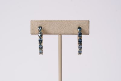 EETX- 10KY 6.65g 3.5ctw Montana Sapphire Hoop Earrings