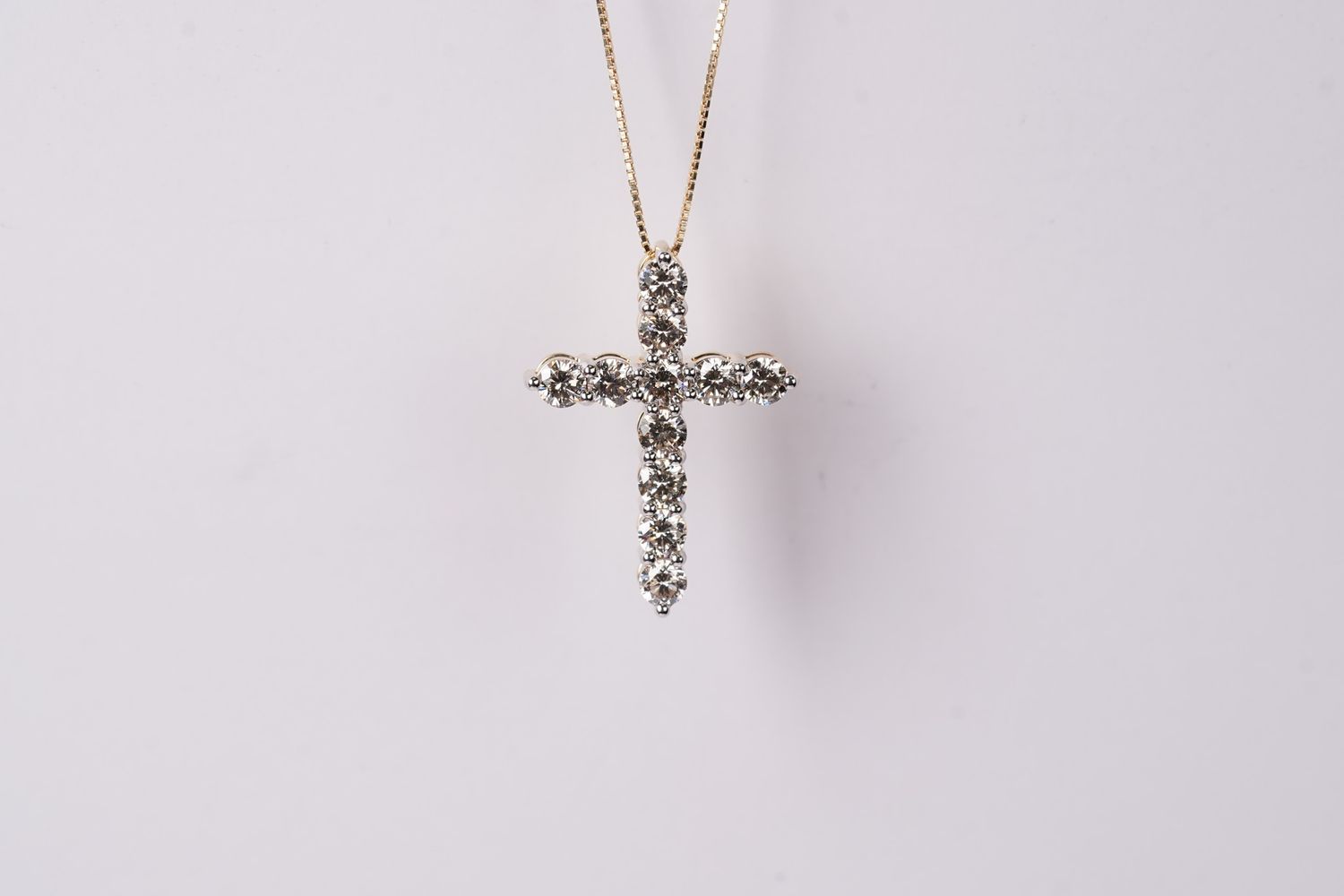 VNNT- 14KY 4.05g 1.50ctw Diamond Cross Necklace 18&quot;