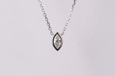 DTTX- 14K 1.8g .25ct Average Bezel Necklace 16-18&quot;