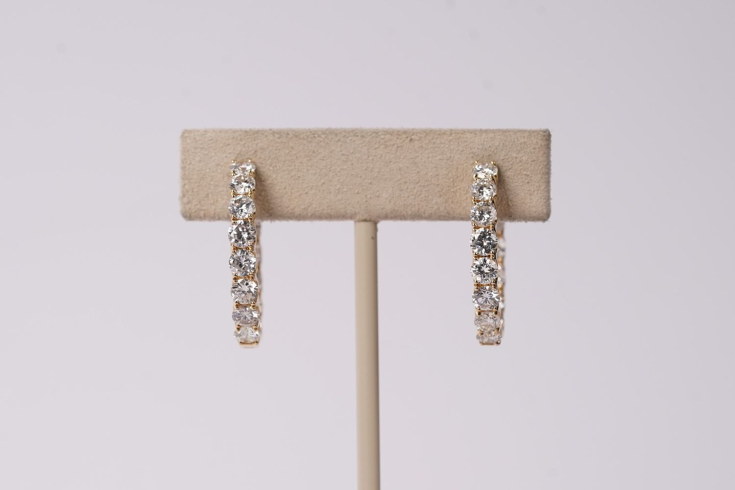 DETT- 14KY 7.54g 4.50ctw Diamond Inside/Out Hoop Earrings