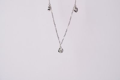 ETTX- 14KW 3.03g .84ctw Diamond By The Yard Necklace 16-18&quot;
