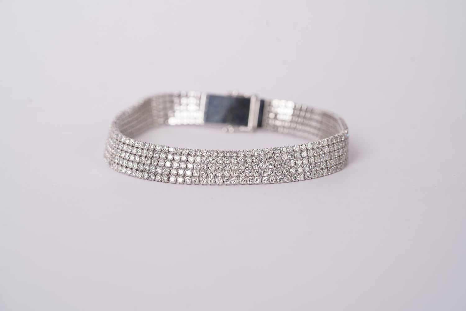BTPT- 14KW 13.90g 9.00ctw Diamond Mesh Fashion Bracelet 7&quot;