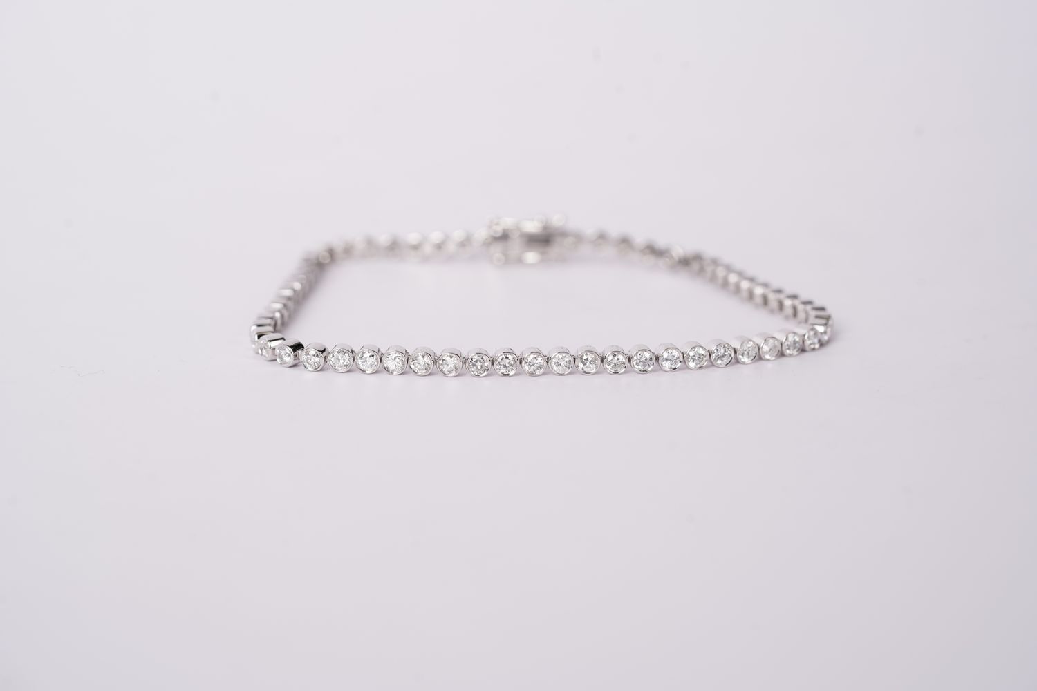 ATPT- 14KW 7.65g 2.00ctw Diamond Bezel Tennis Bracelet 7&quot;