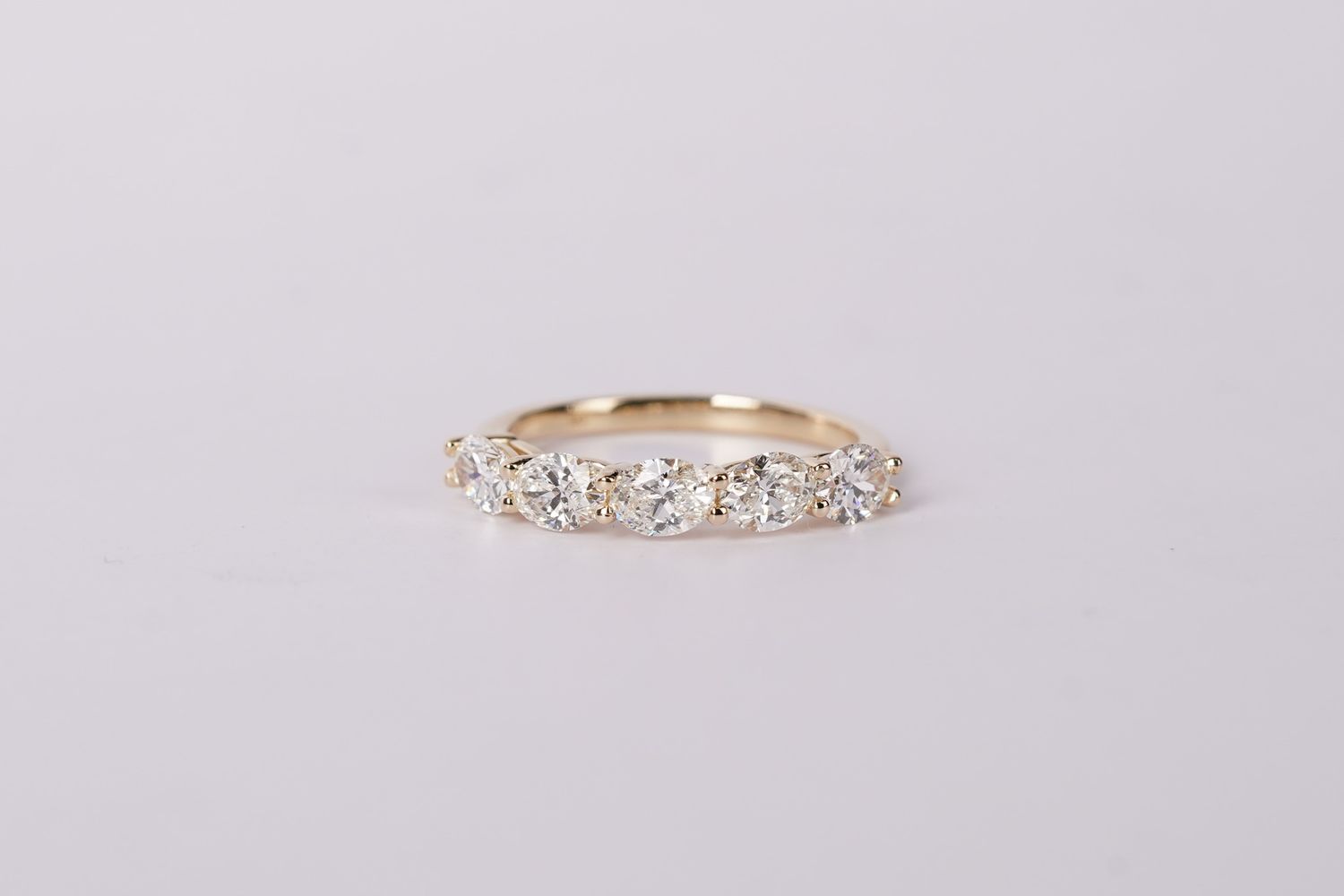 VLET- 14KY 2.54g 1.50ctw GIA H/VVS1-VVS2 Oval Diamond Stackable Band (size 7)