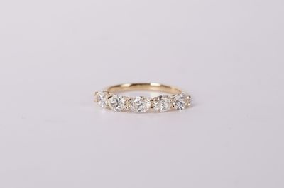 VLET- 14KY 2.54g 1.50ctw GIA H/VVS1-VVS2 Oval Diamond Stackable Band (size 7)