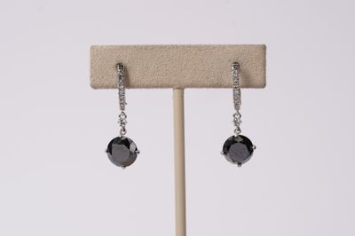 DETX- 14KW 3.81g 5.20ctw Black Diamond Dangle Earrings
