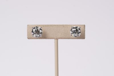 NNDTP-14KW 6.08ctw G-H/I1 Round Diamond Stud Earrings