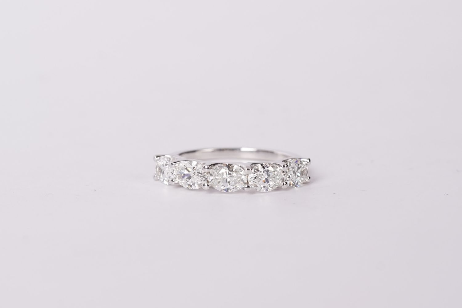 NNTP-14KW 3.10g 2.00ctw F/VS2 GIA Oval Diamond Stackable Band (size 7)