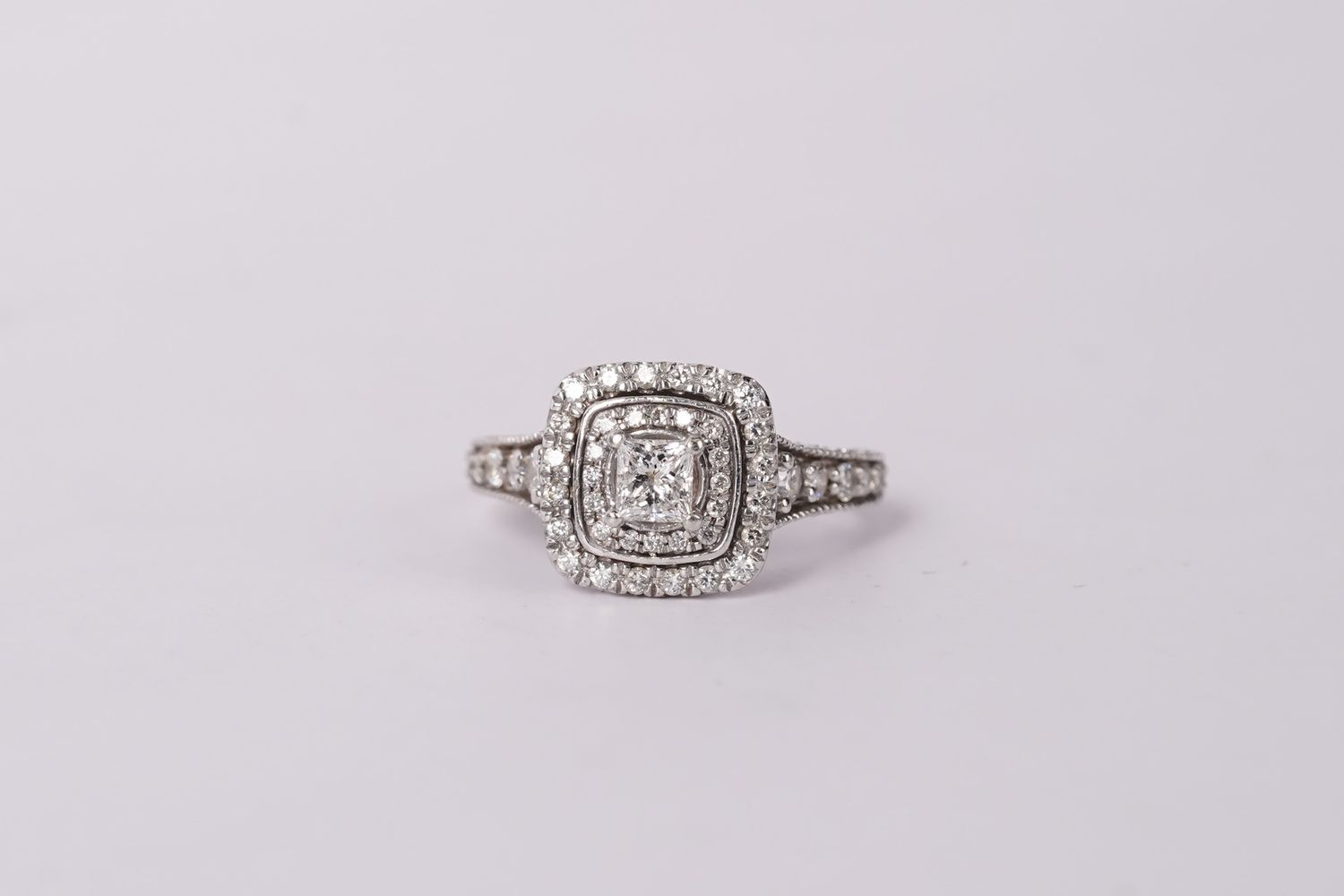 RTT- 14KW 5.93g 1.20ctw (.40ct) G/SI2 Princess Cut Diamond Engagement Ring (size 6.5)