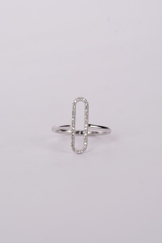 ADT- 14KW 2.90g .15ctw Diamond Oval Fashion Ring (size 7)