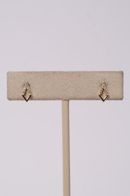 VTT- 14KY .83g .05ctw Diamond Geometric Stud Earrings