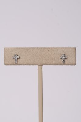 VNT- 14KW .97g .11ctw Diamond Cross Earrings
