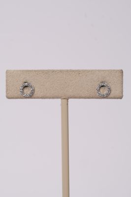 VDT- 14KW .70g .12ctw Diamond Circle Stud Earrings