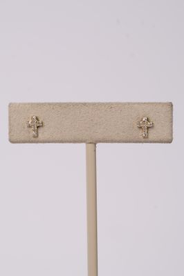 VNT- 14KY 1.03g .11ctw Diamond Cross Earrings