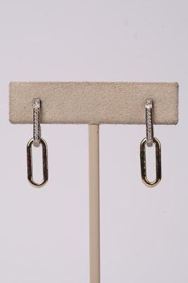 NNTX- 14KWY 3.65g .12ctw Diamond Dangle Paperclip Earrings