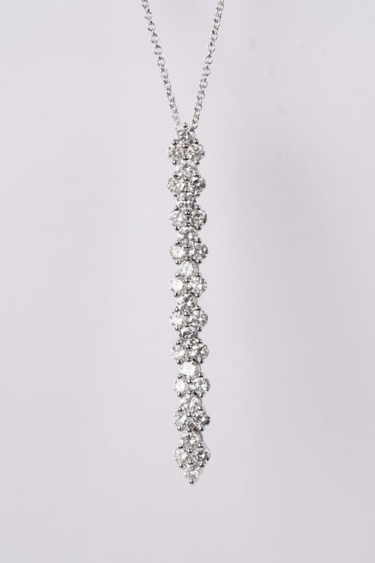 LITX- 18KW 4.18g 1.50ctw Diamond Dangle Necklace 16-18"