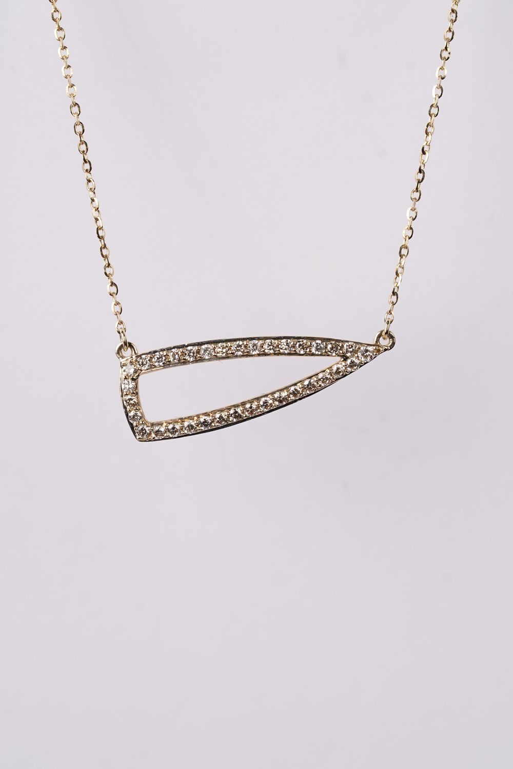 ANT- 14KY 2.00g .28ctw Diamond Geometric Pendant 16-18&quot;