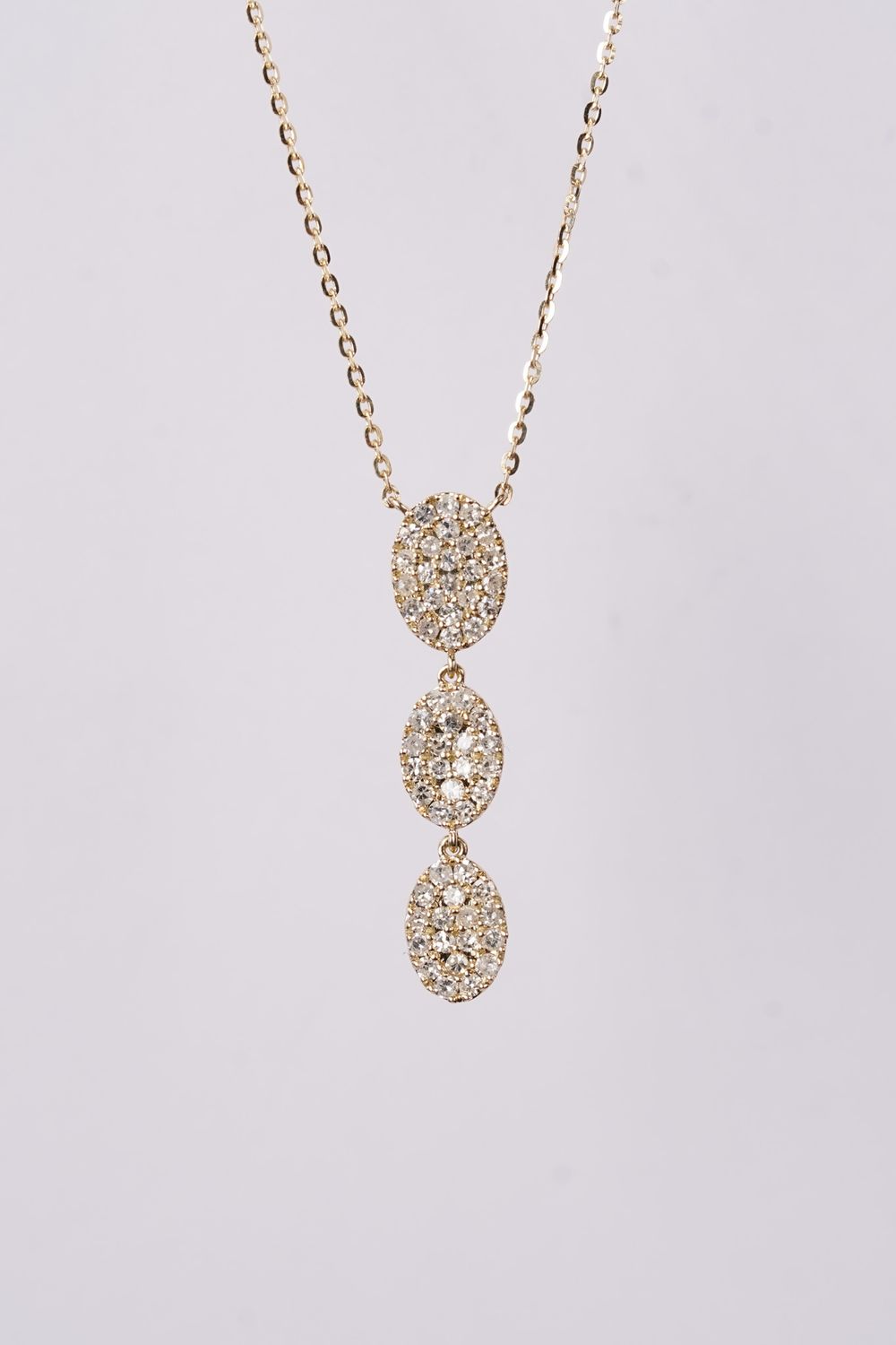 AIT- 14KY 1.80g .36ctw Diamond Pave Dangle Necklace 16-18&quot;