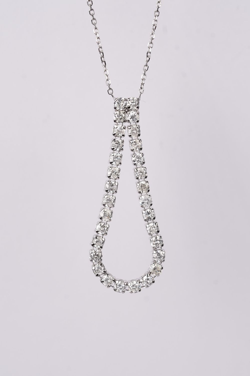 DITX- 14KW 2.00g 1.00ctw Diamond Dangle Necklace 18&quot;